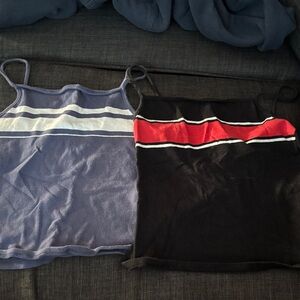 GARAGE Striped Tank Tops in Blue and Black